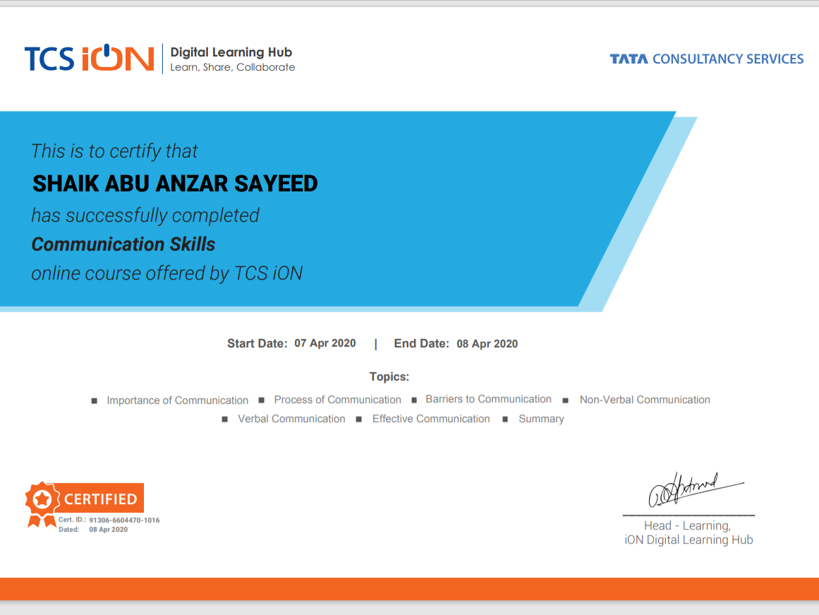certificate