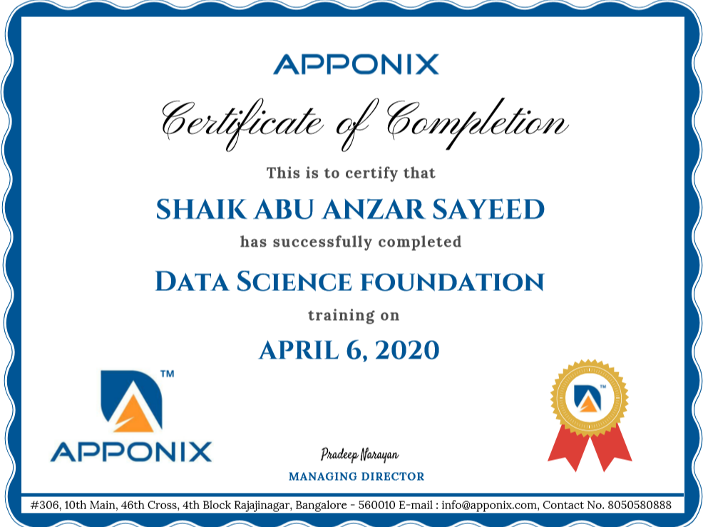 certificate