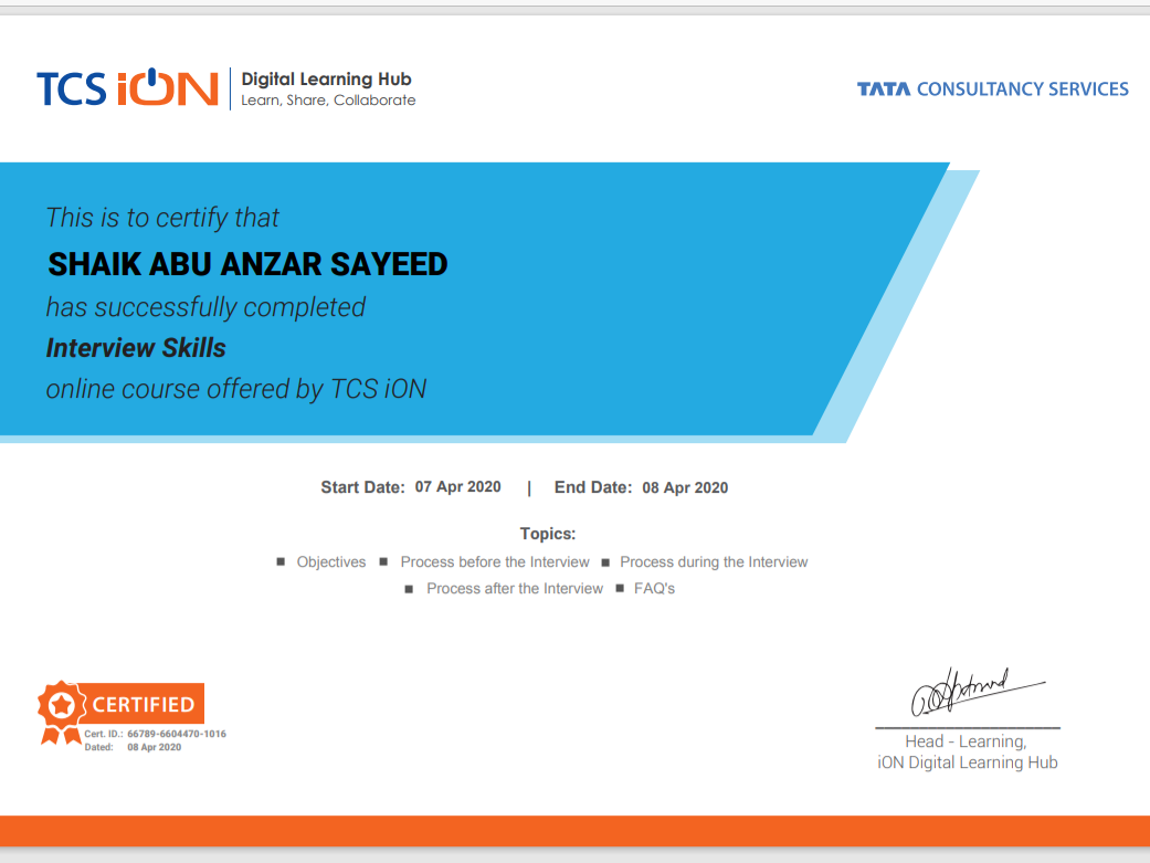 certificate