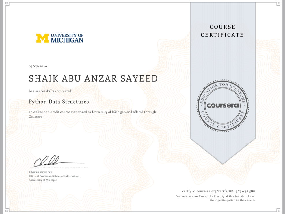 certificate